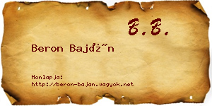 Beron Baján névjegykártya